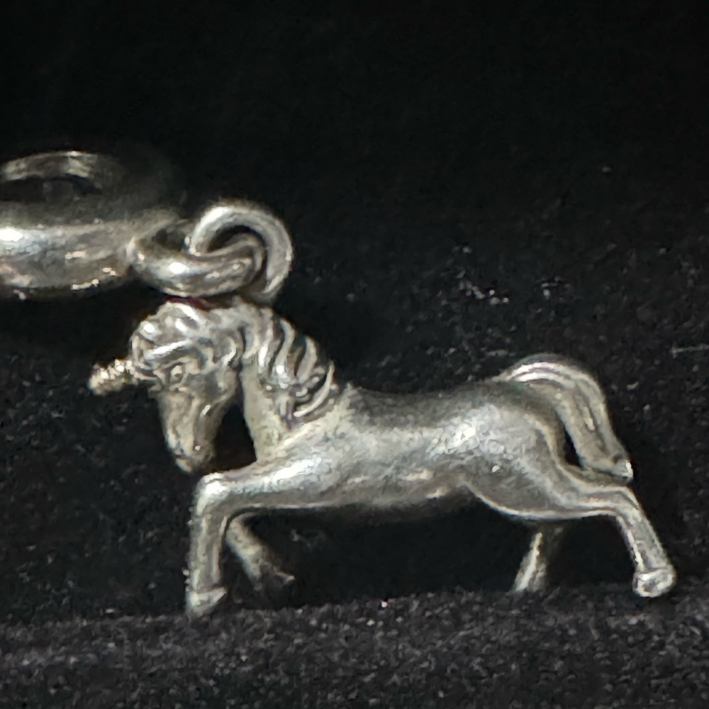 Authentic Pandora Silver Unicorn Charm Silver & 14k gold horn